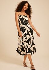 Bare Floral Hanky Hem Midi Dress, C1756, small