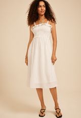 Bare Striped Ruffle Midi Dress, C1939, small