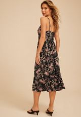Bare V Neck Knot Front Midi Dress, C1756, small