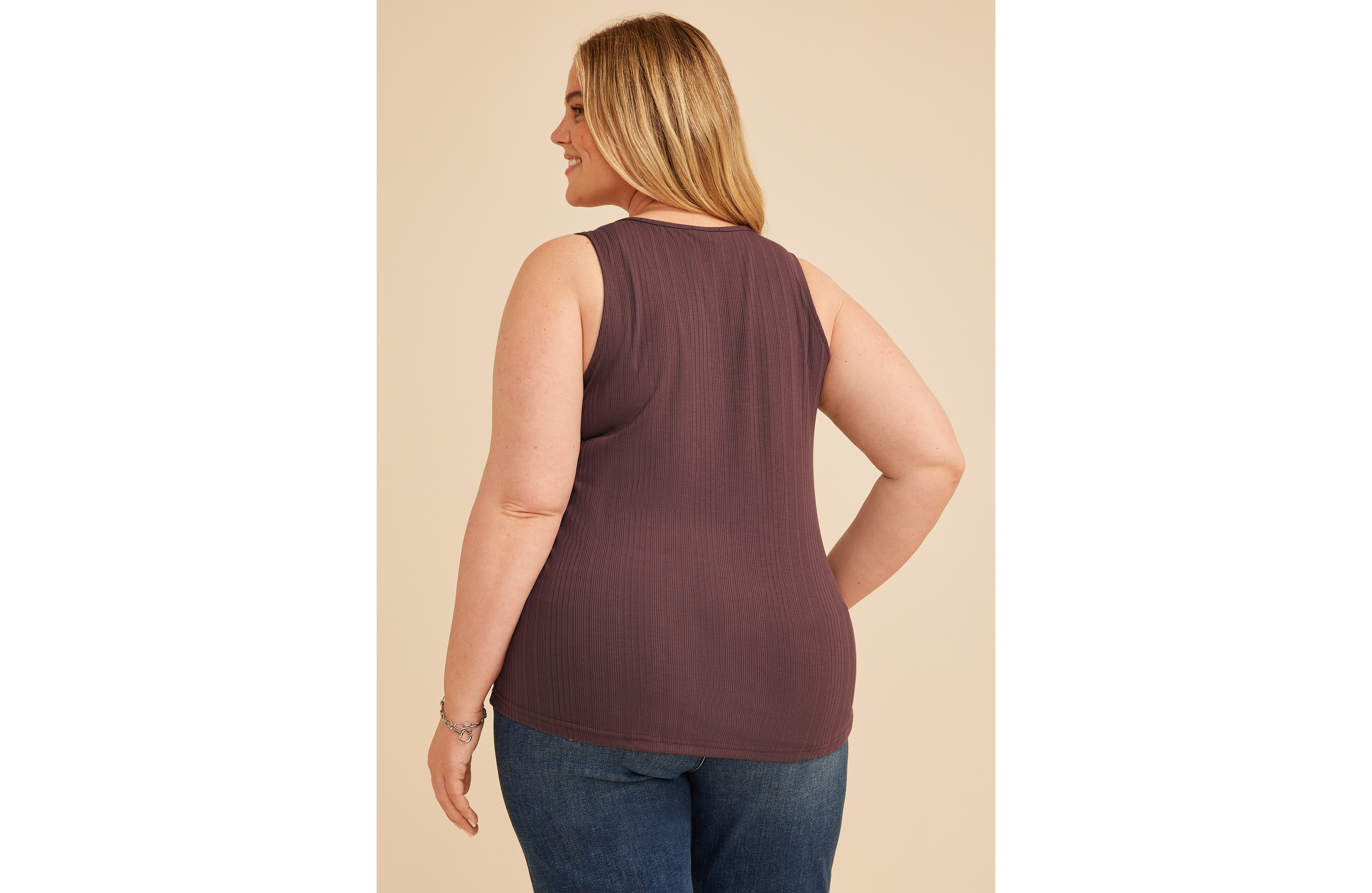 Plus Variegated Lace Up Tank Top