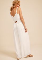 Bare Smocked Bodice Wide Leg Jumpsuit, C4673, small