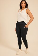 Plus Size High Rise Luxe Liquid Shine Contrast Cross Waist Legging, C1756, small