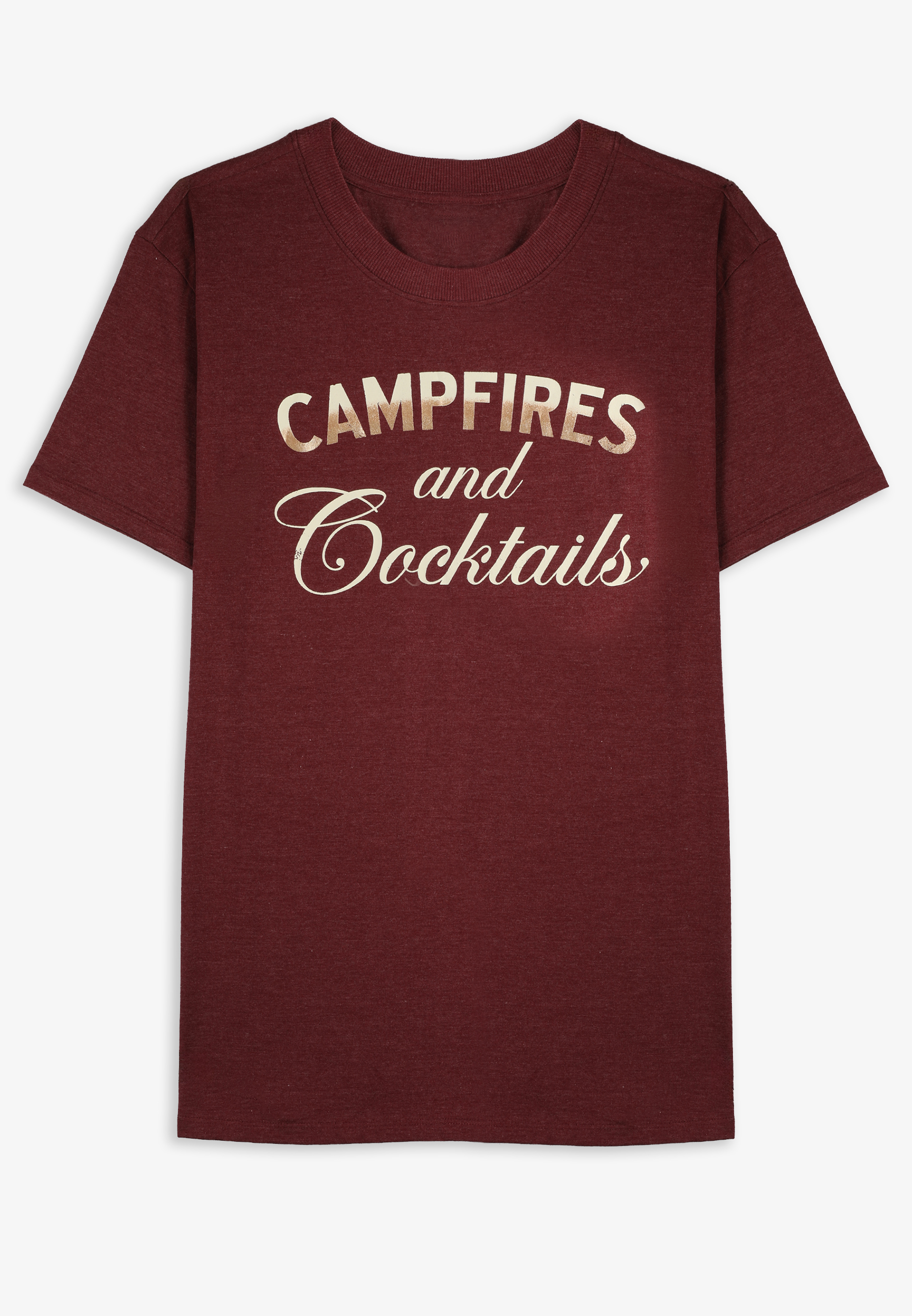 Campfires And Cocktails Oversized Fit Graphic Tee, C830, large