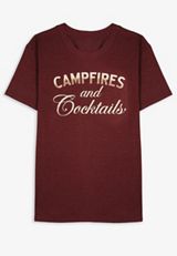 Campfires And Cocktails Oversized Fit Graphic Tee, C830, small