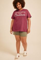 Plus Size Campfires And Cocktails Oversized Fit Graphic Tee, C830, small