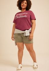 Plus Size Campfires And Cocktails Oversized Fit Graphic Tee, C830, small