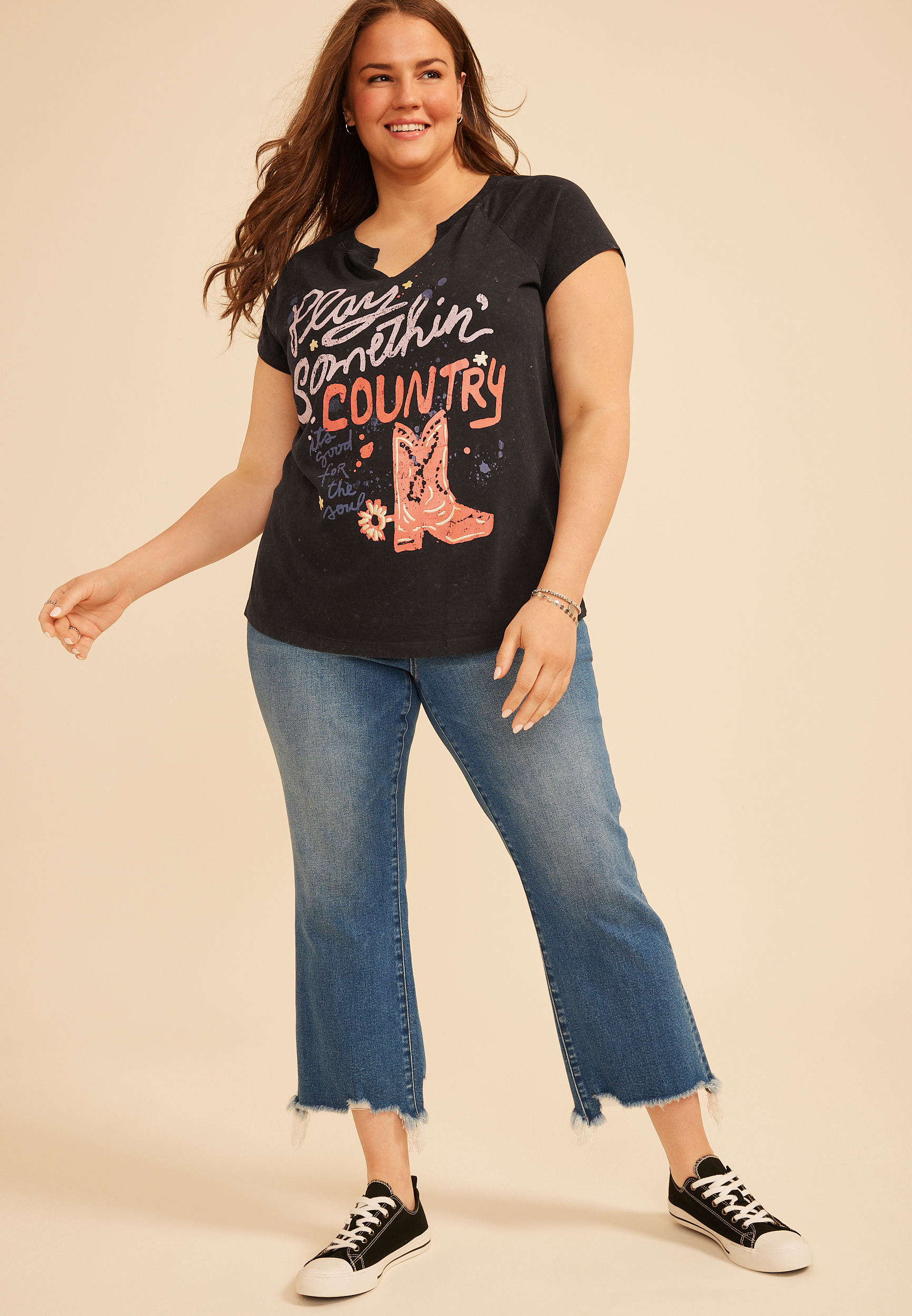 Plus Size Play Somethin Country Classic Fit Graphic Tee, C106, large