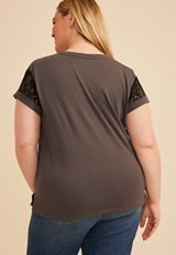 Plus Size Studded Out West Records Classic Fit Graphic Tee, C4392, small