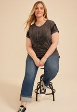 Plus Size Studded Out West Records Classic Fit Graphic Tee, C4392, small