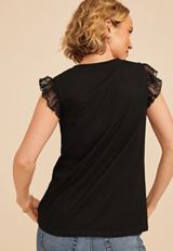 Lost In The Music Lace Trim Classic Fit Graphic Tee, C106, small