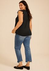 Plus Size Lost In The Music Lace Trim Classic Fit Graphic Tee, C106, small