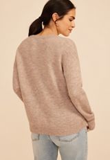 Floral Applique Crew Neck Sweater, C3448, small