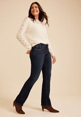 Silver Jeans Co. ® Suki Curvy Mid Rise Thick Stitch Pocket Slim Boot Jean, C258, small