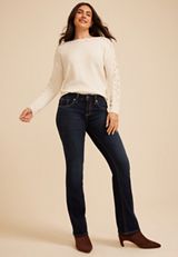 Silver Jeans Co. ® Suki Curvy Mid Rise Thick Stitch Pocket Slim Boot Jean, C258, small
