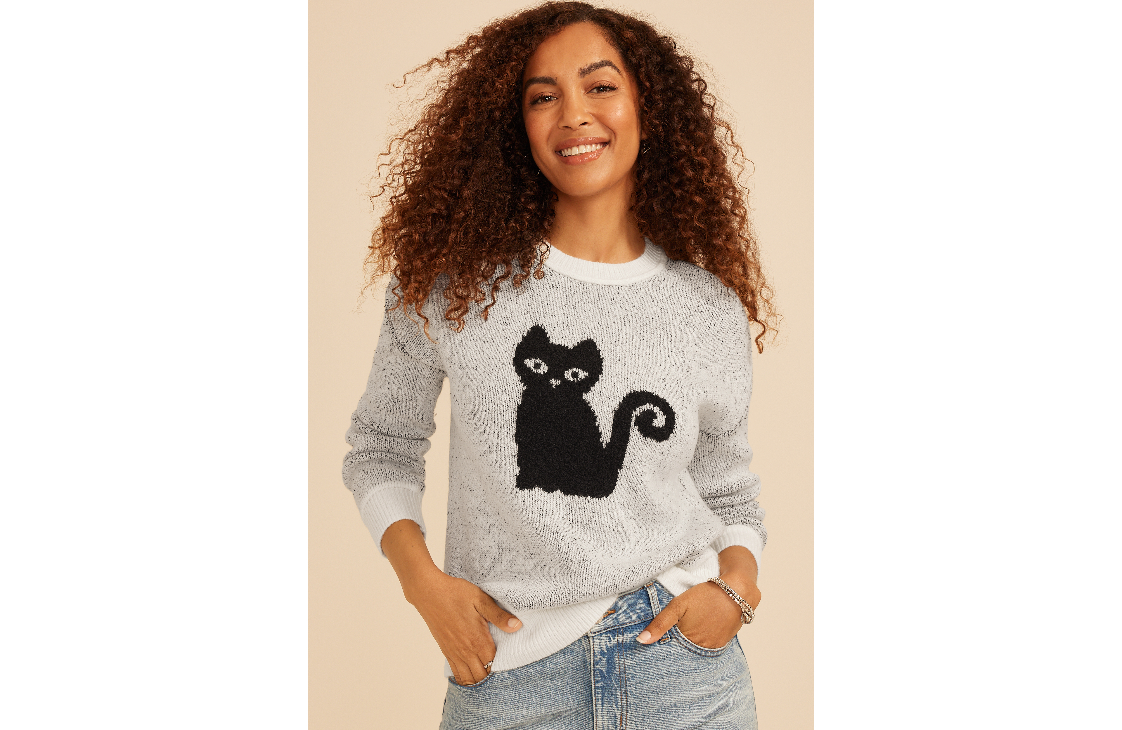 Black Cat Icon Crew Neck Sweater