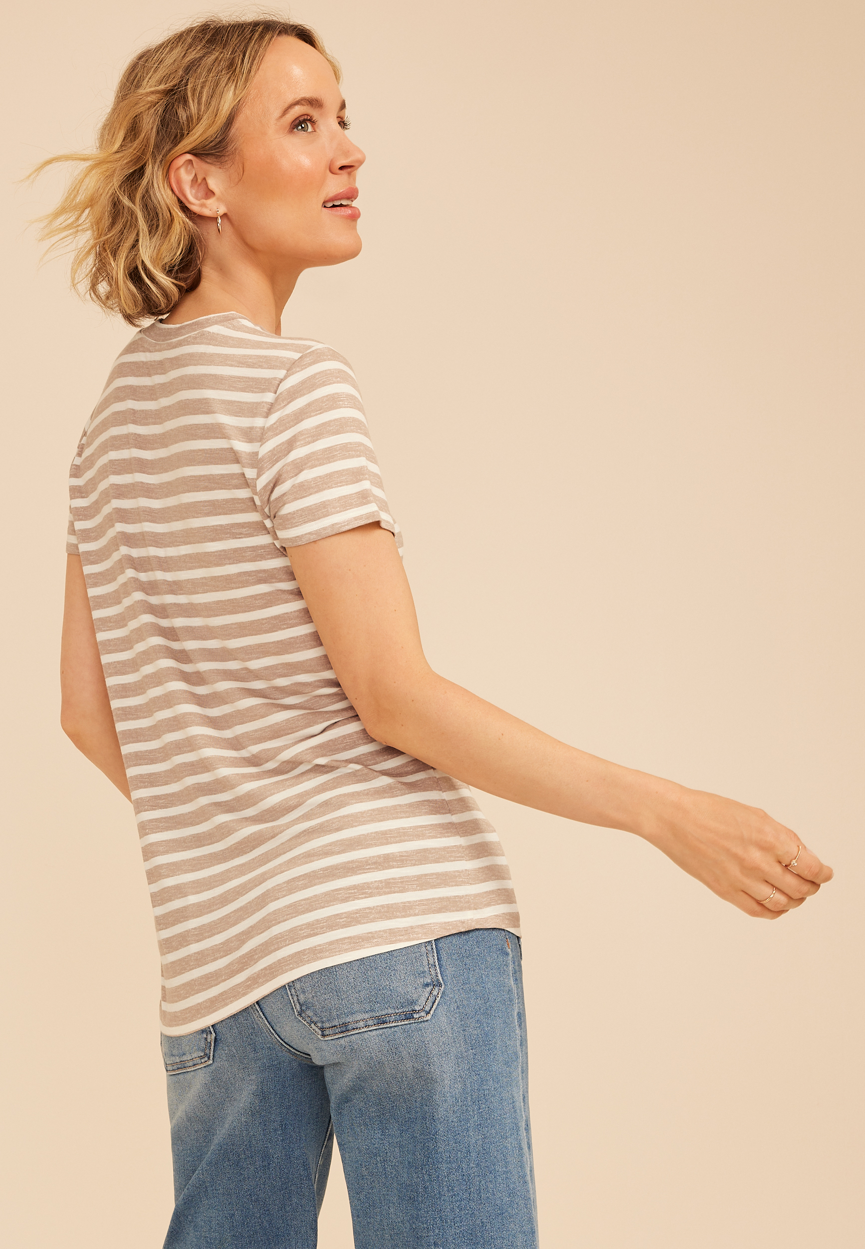 24/7 Kennedy Stripe Crew Neck Tee, C1084, large