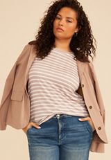 Plus Size 24/7 Kennedy Stripe Crew Neck Tee, C1084, small