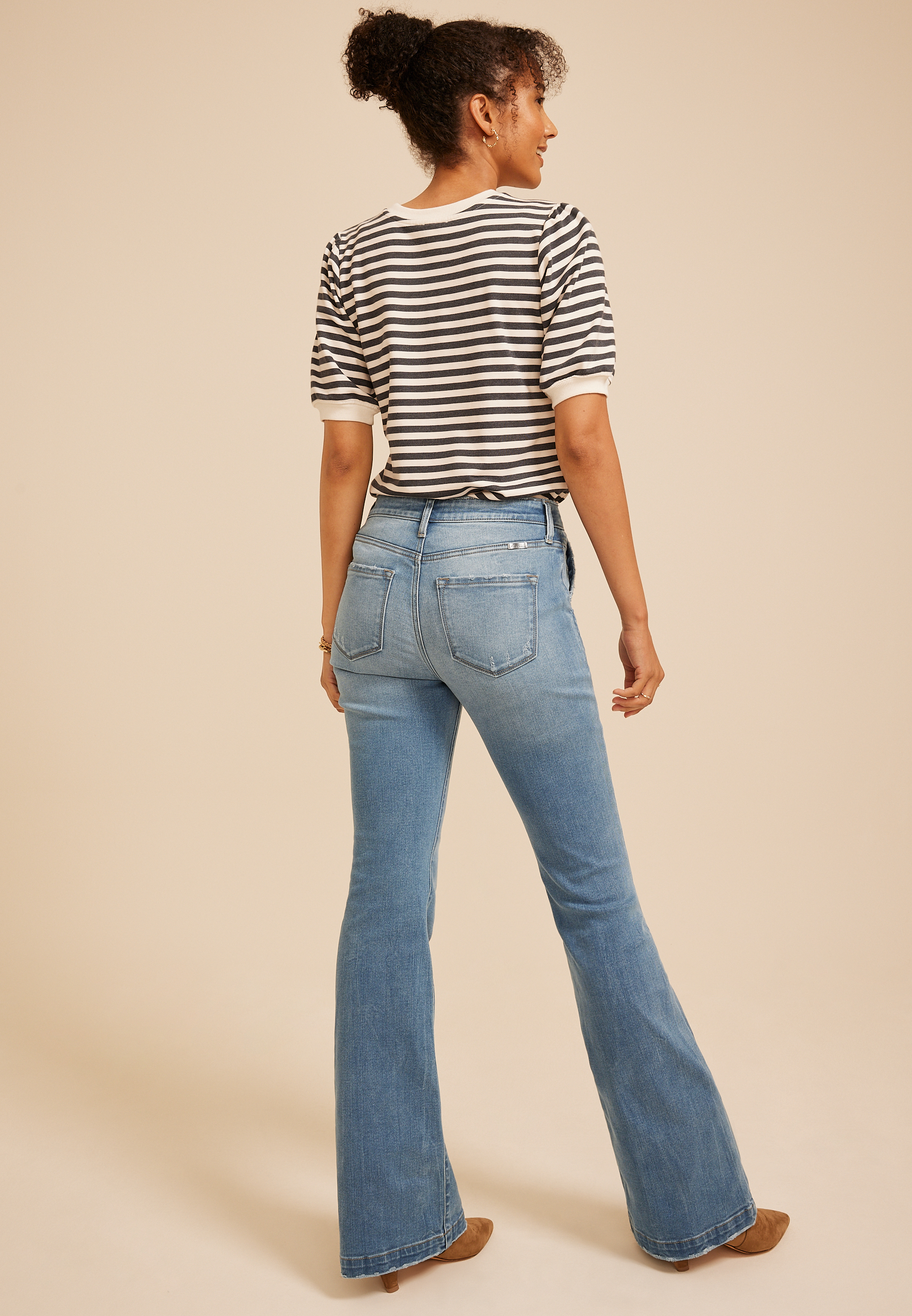 KanCan&trade; High Rise Trouser Pocket Flare Jean, C3337, large