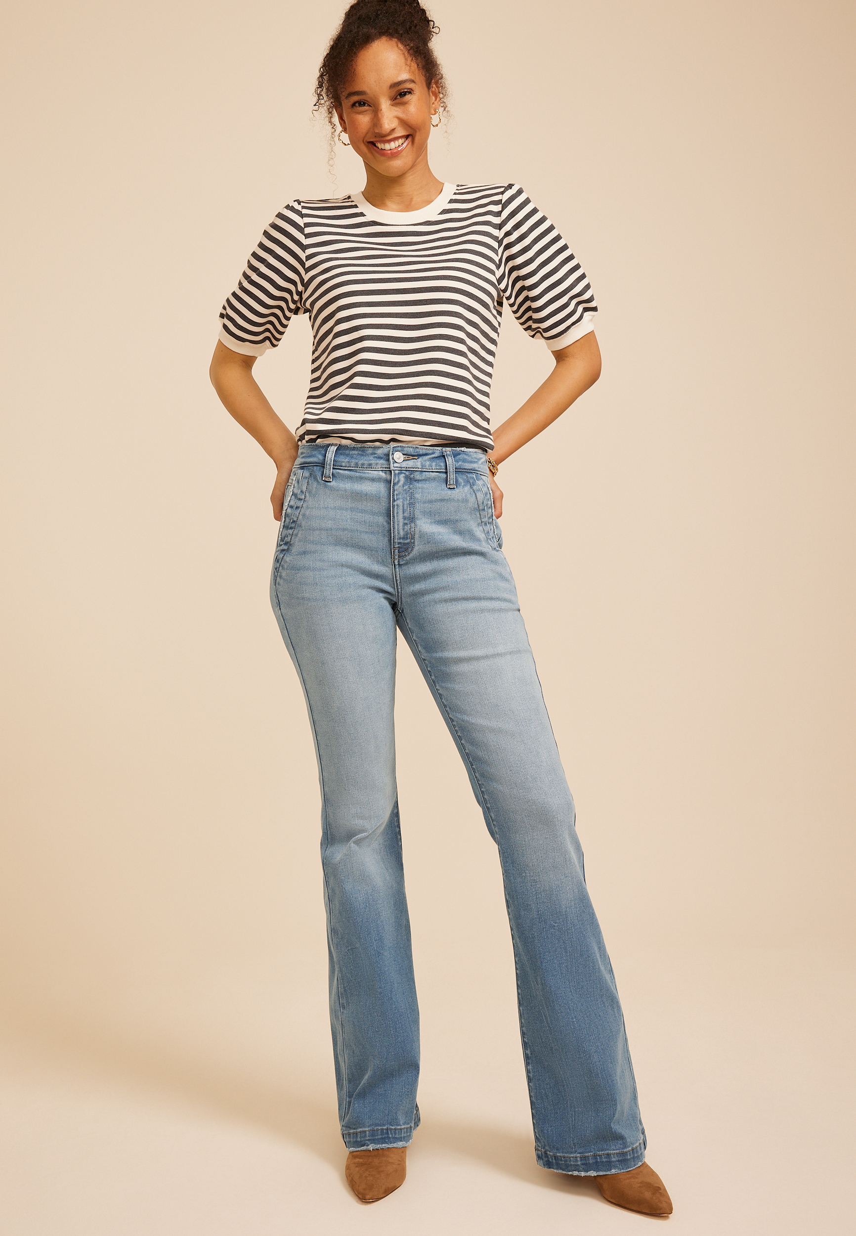 KanCan&trade; High Rise Trouser Pocket Flare Jean, C3337, large