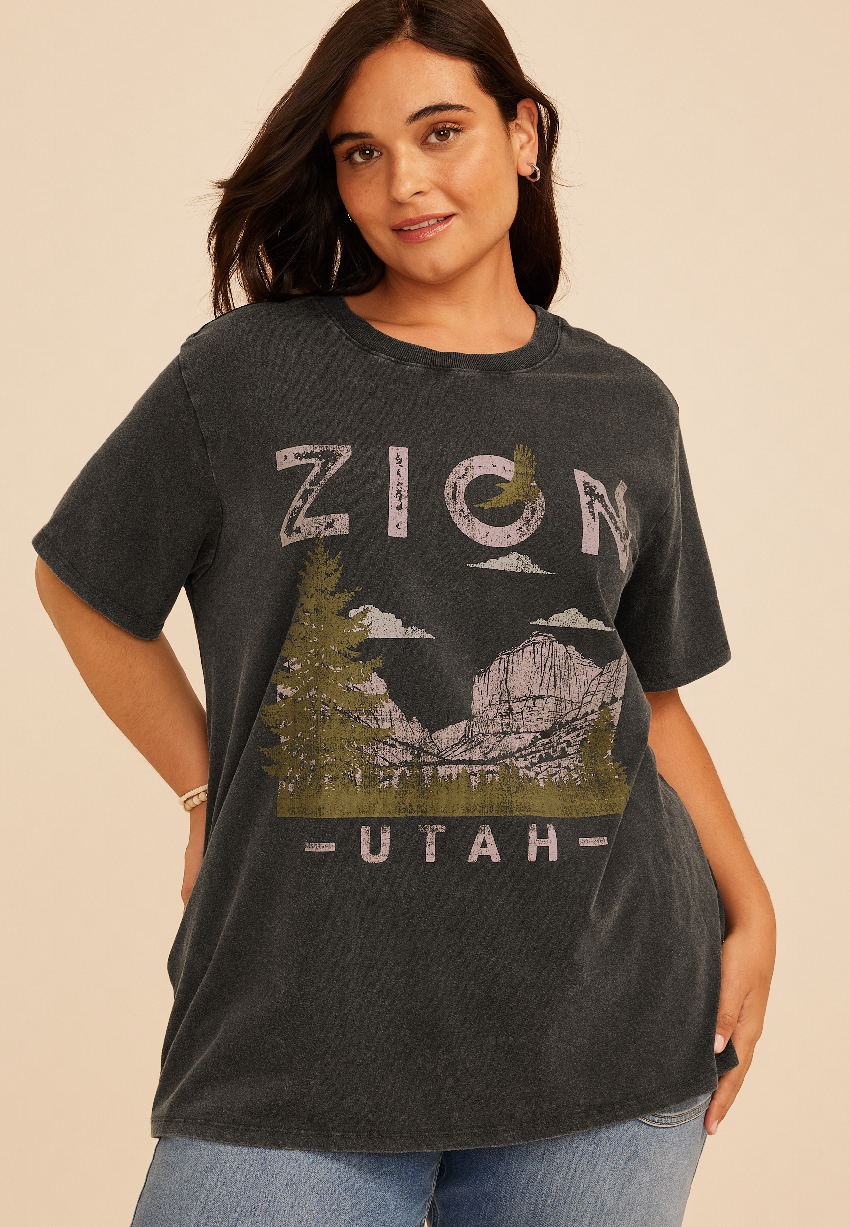 Plus Size Zion Utah Classic Fit Graphic Tee, C106, large