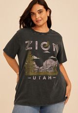 Plus Size Zion Utah Classic Fit Graphic Tee, C106, small