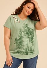 Plus Size Scenic Forest Classic Fit Graphic Tee, C7225, small
