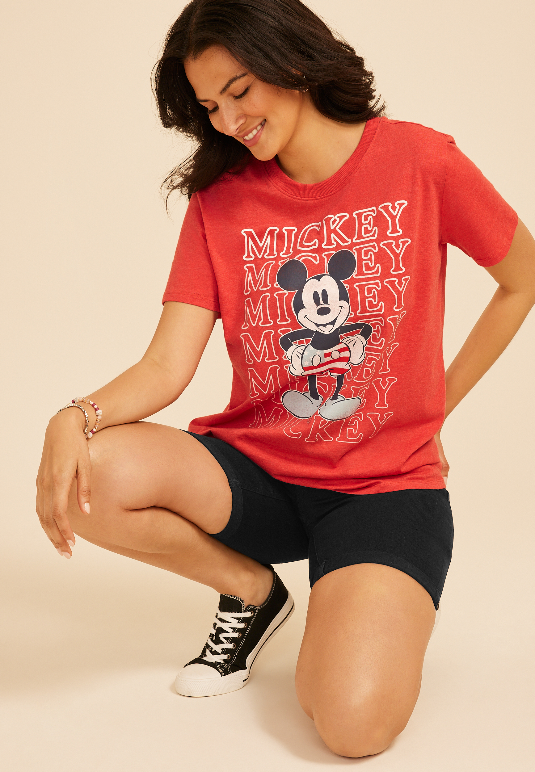 Mickey Americana Oversized Fit Graphic Tee