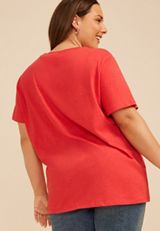 Plus Size Mickey Americana Oversized Fit Graphic Tee, CRANBERRY, small