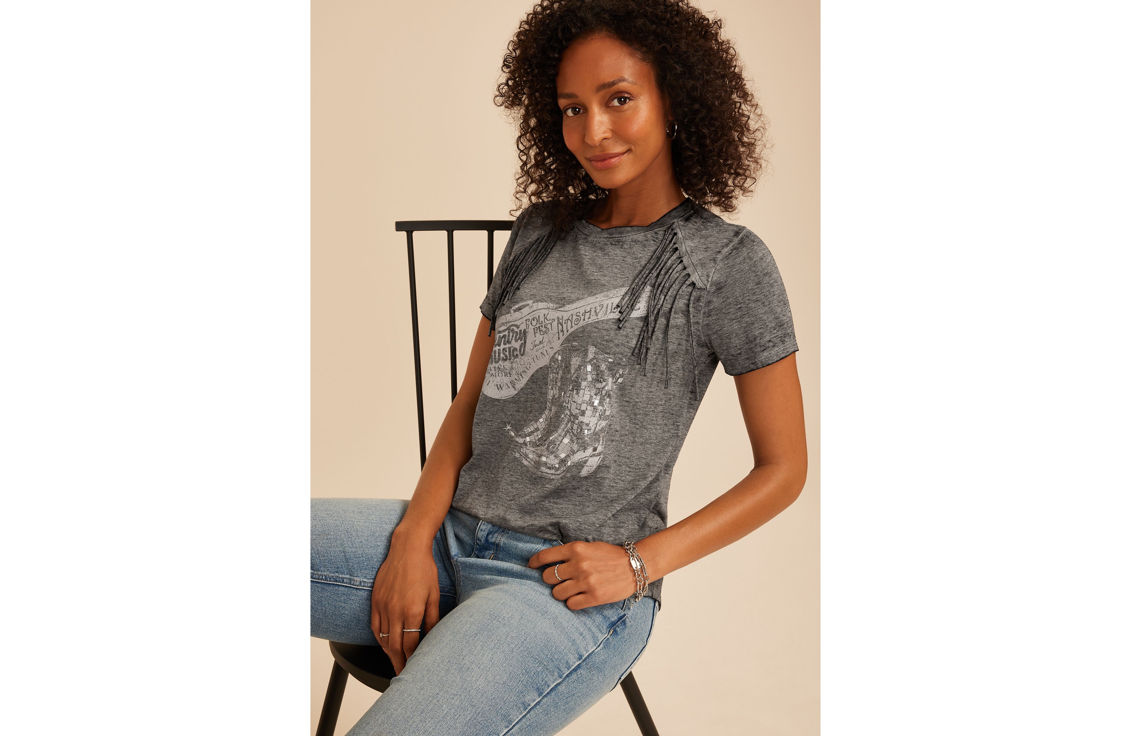 Country Music Fringe Trim Classic Graphic Tee
