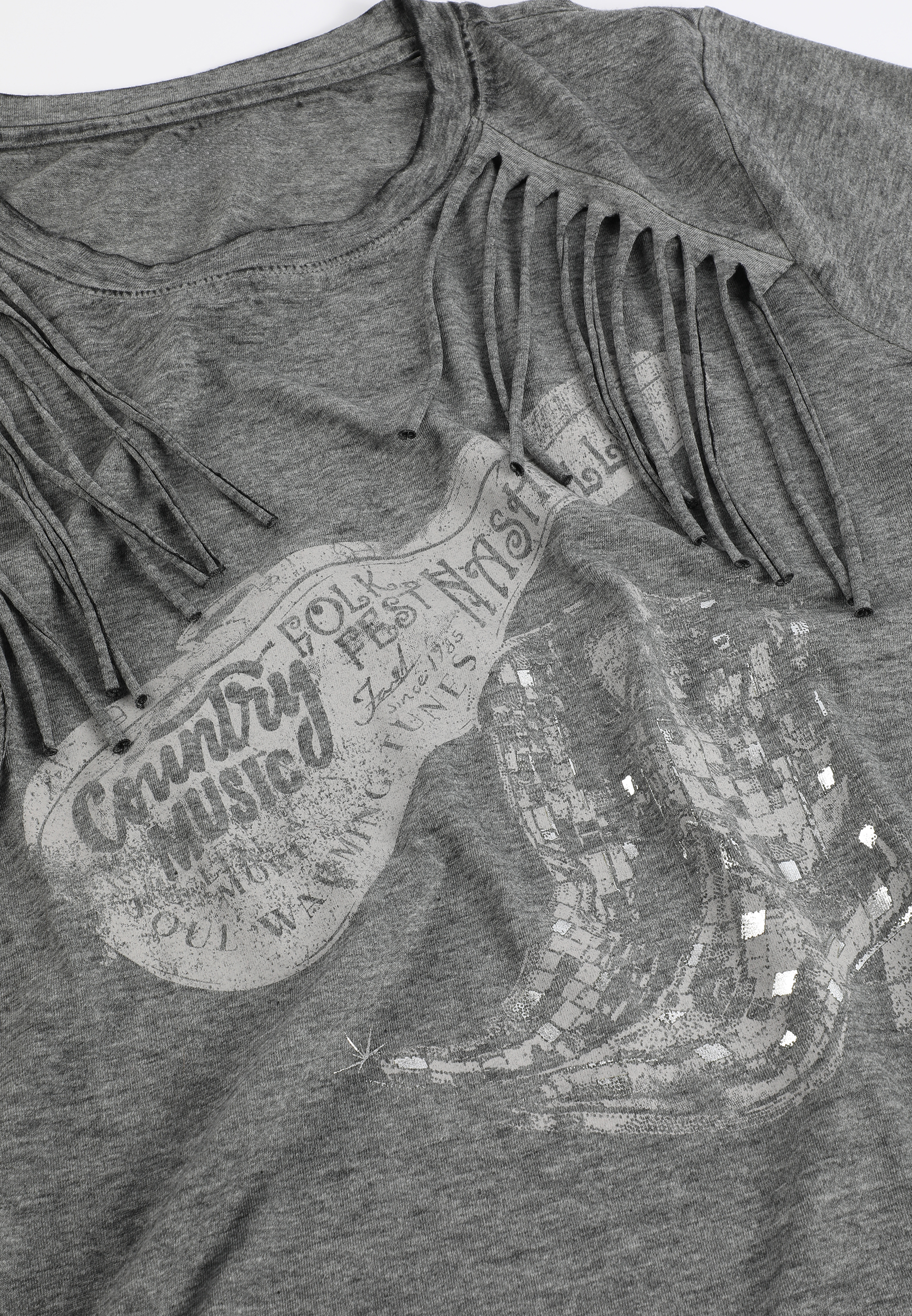 Country Music Fringe Trim Classic Graphic Tee, C106, large