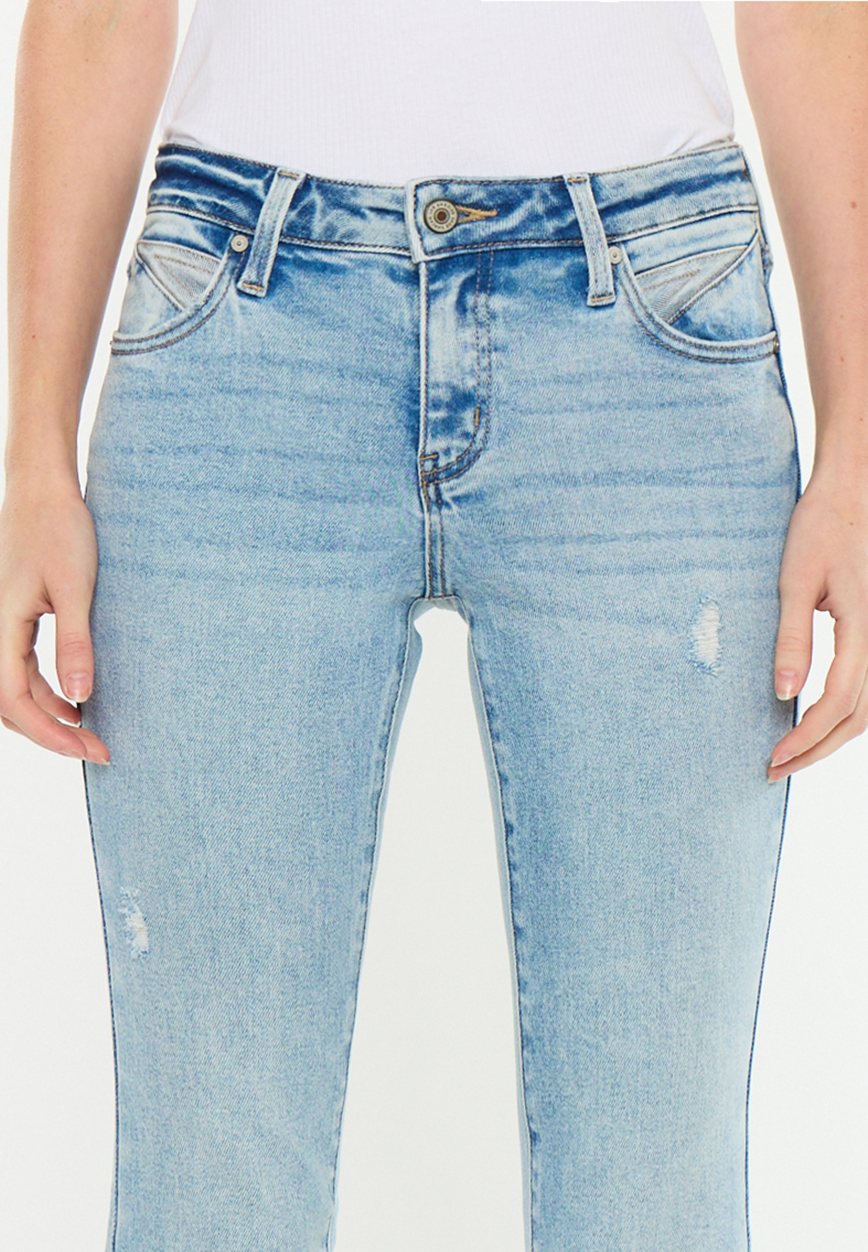 KanCan&trade; Low Rise Contrast Piecing Bootcut Jean, C2806, large