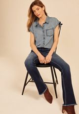 KanCan&trade; Low Rise Fray Hem Bootcut Jean, C258, small