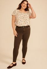 Plus Size m jeans by maurices&trade; High Rise Color Jegging, COFFEE BEAN, small