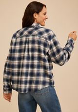Plaid Utility Button Down Shirt, C1769, small