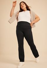 Plus Size Luxe Foldover Waist Flare Legging, C106, small