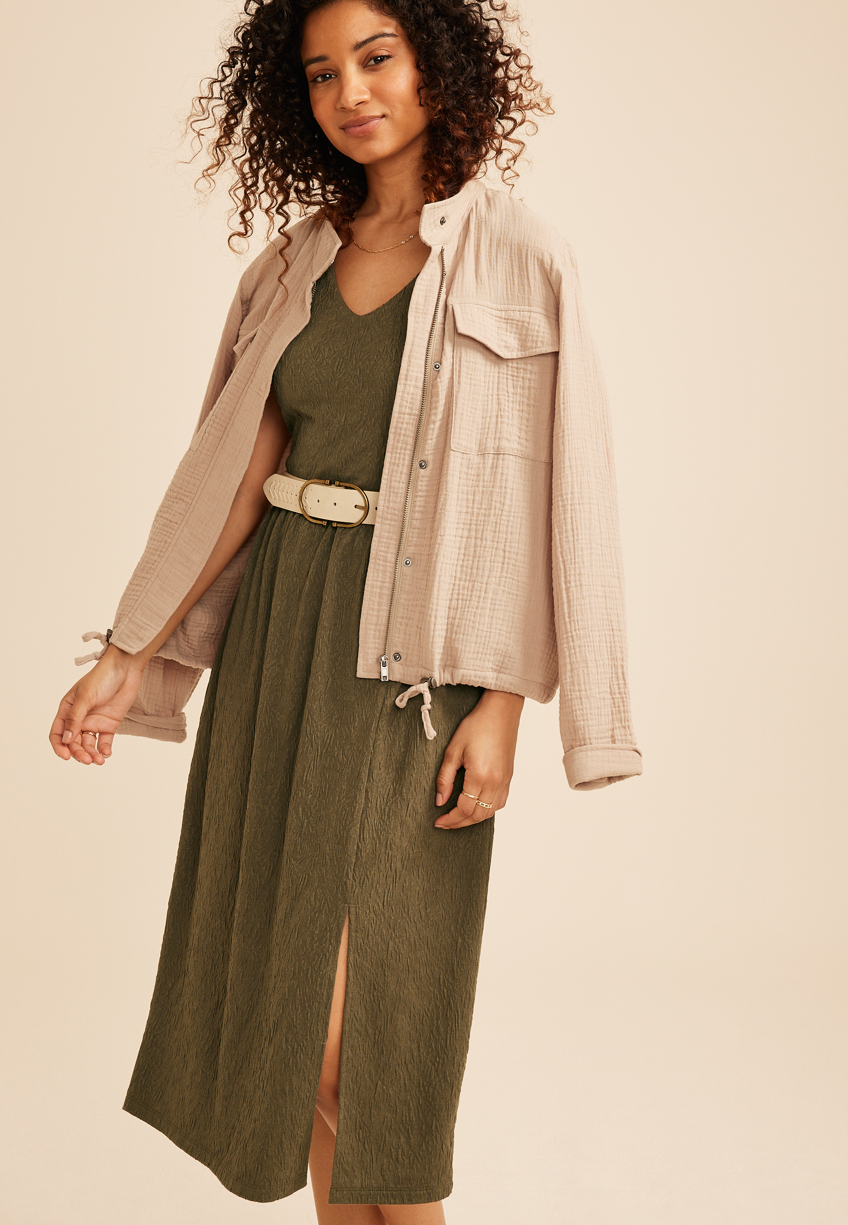 Bare Textured Midi Dress