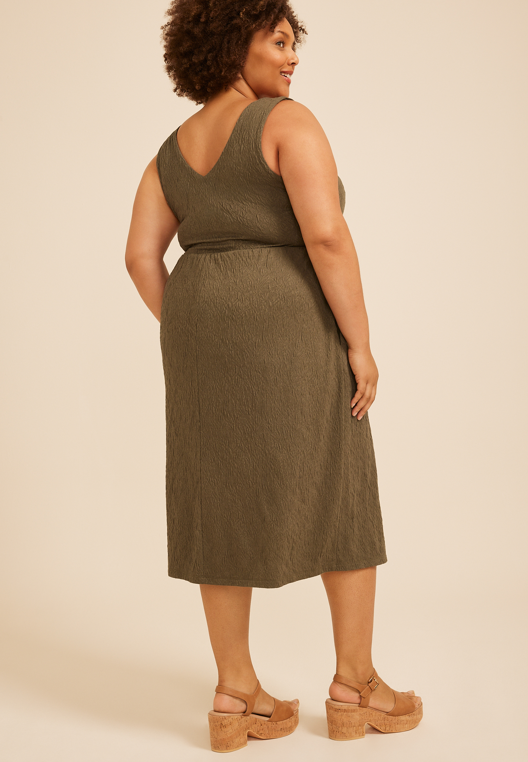 Plus Size Bare Textured Midi Dress | maurices