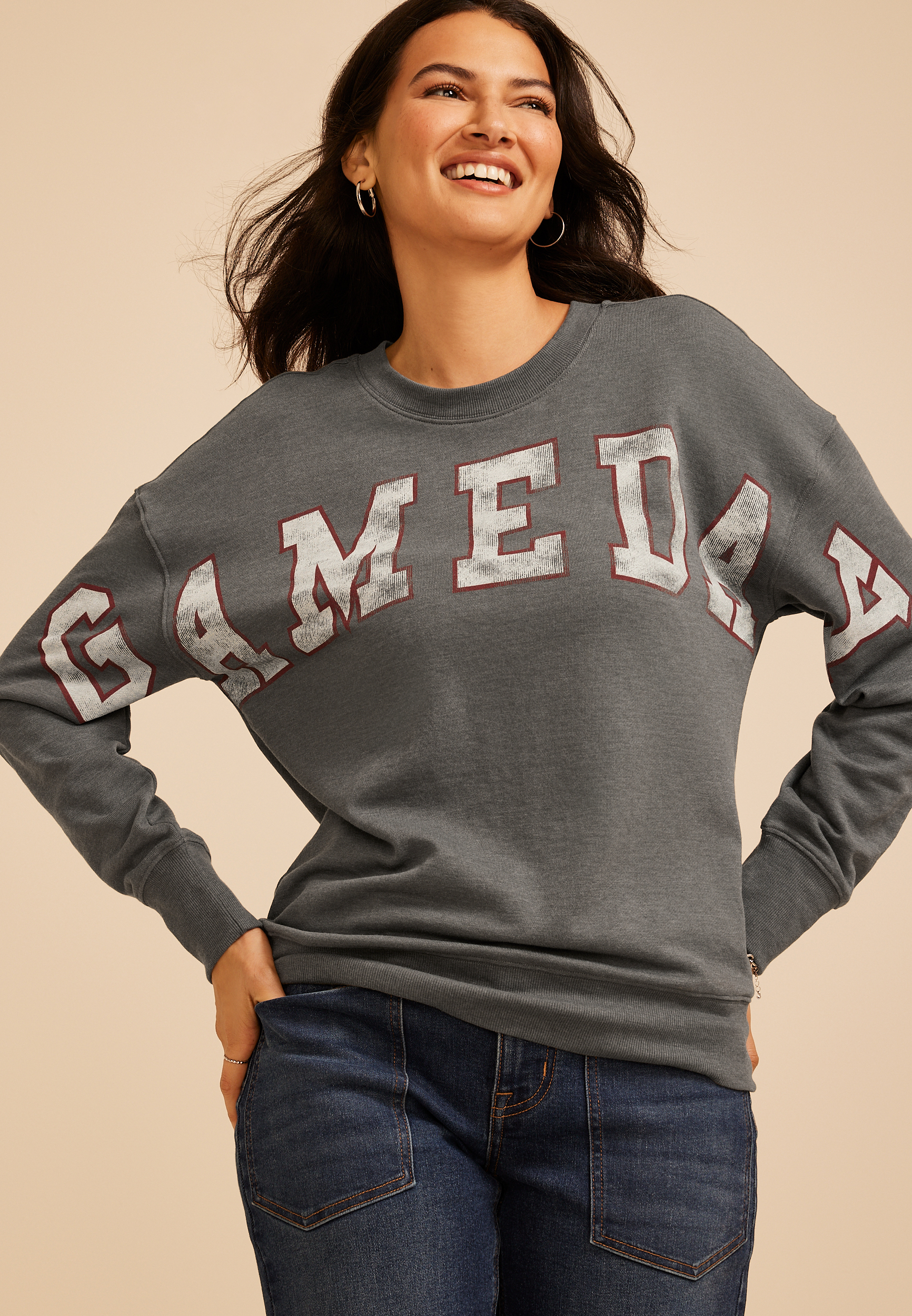 Game Day Oversized Sweatshirt, C4033, large