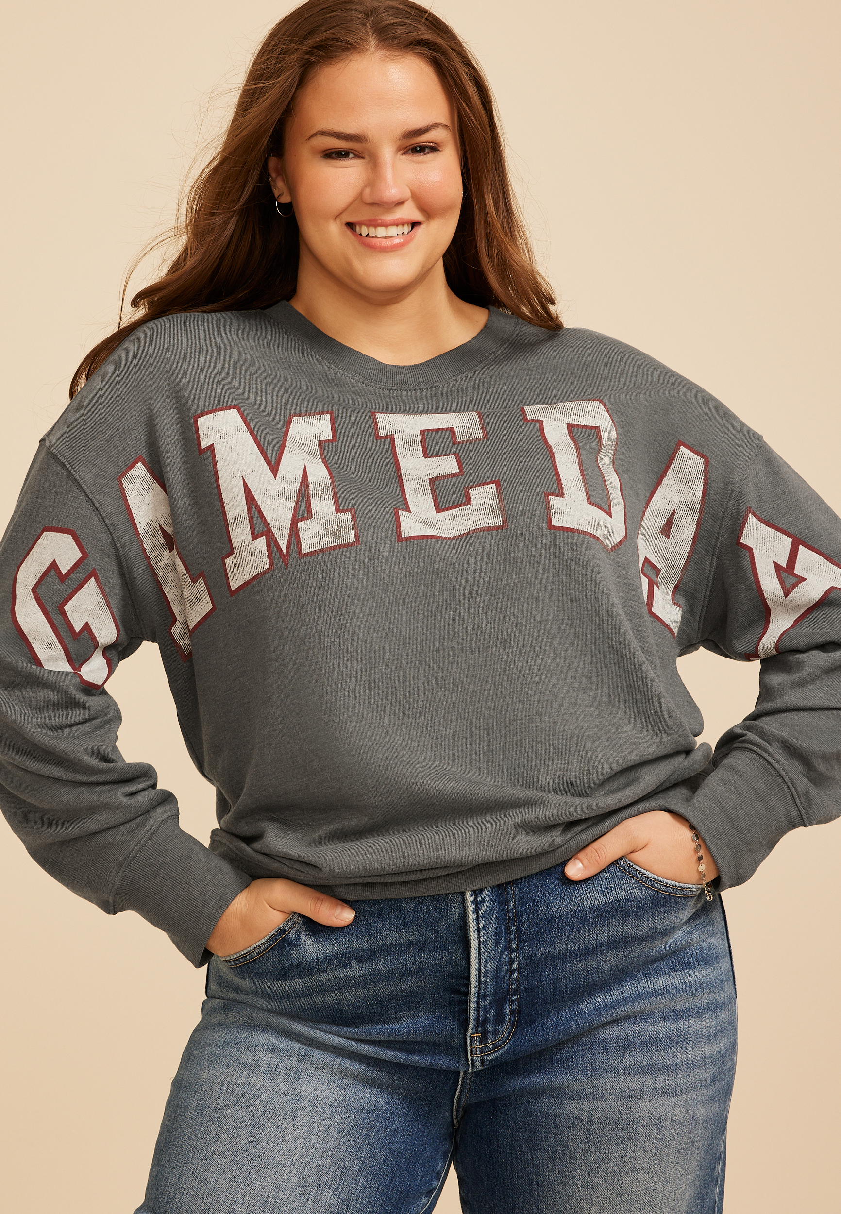 Plus Size Game Day Oversized Sweatshirt