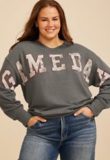 Plus Size Game Day Oversized Sweatshirt, C4033, small