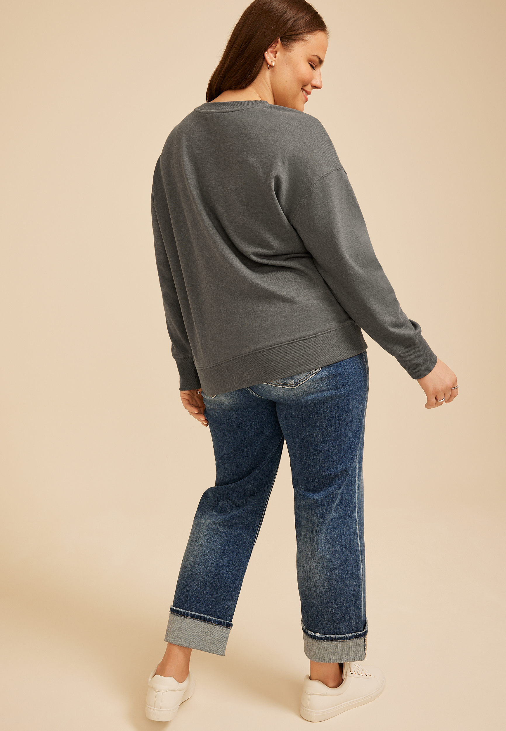 Plus Size Game Day Oversized Sweatshirt, C4033, large