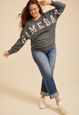 Plus Size Game Day Oversized Sweatshirt, C4033, small