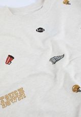 Game Day Embroidered Oversized Sweatshirt, C2445, small