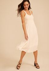Bare Sweetheart Crochet Bodice Midi Dress, C8232, small