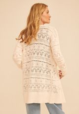 Pointelle Open Front Duster Cardigan, C2789, small