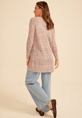 Pointelle Open Front Duster Cardigan, C5341, small