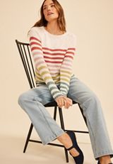 Multi Color Stripe Sweater, C2754, small