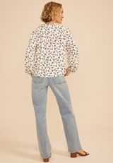 Floral Henley Peasant Blouse, C1635, small