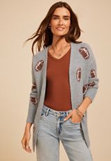 Football Open Front Cardigan, C1942, small