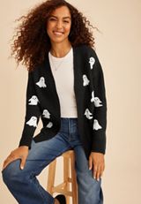 Beaded Ghost Open Front Cardigan, C1756, small